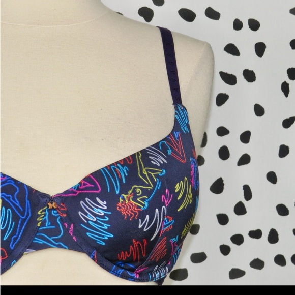 Savage X Fenty Neon Scribble Underwire Bra - Picture 3 of 7